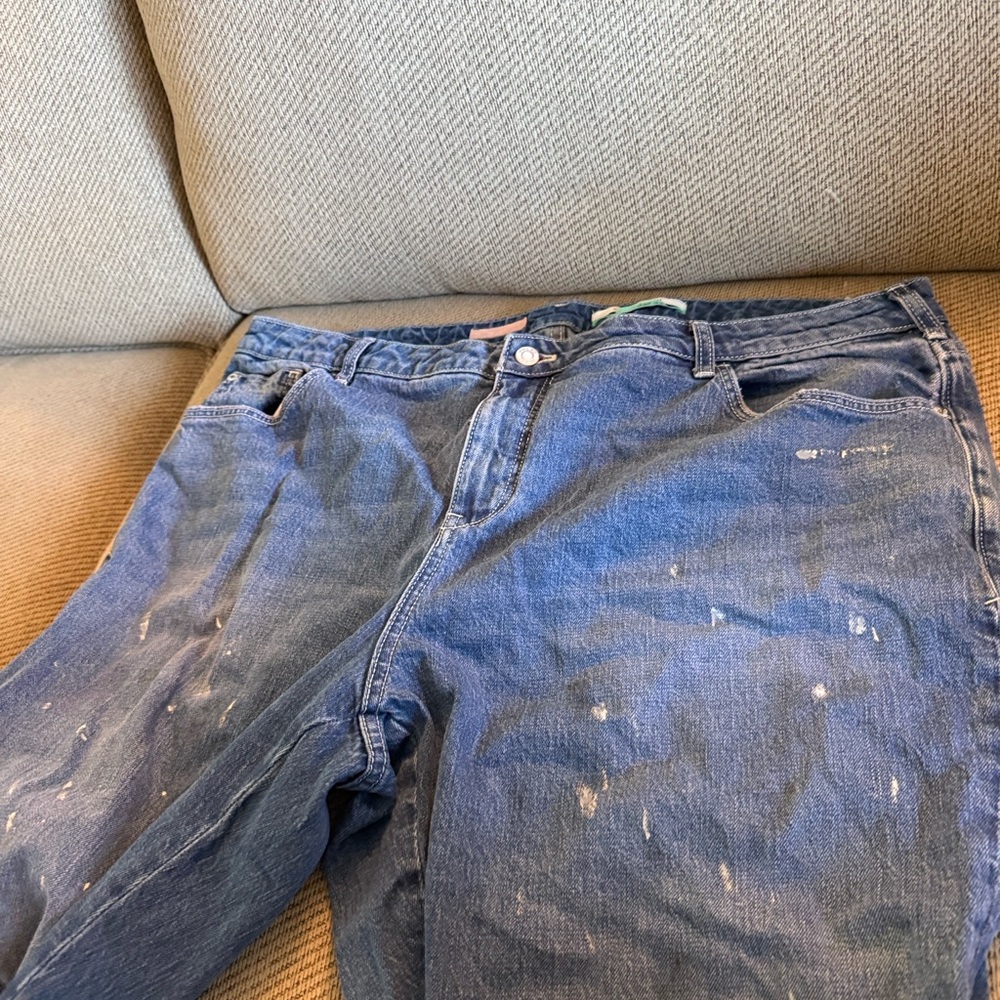 Pilcro Anthropology Blue Jeans with Colorful Patchwork - Picture 7 of 9
